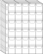 Coin Collecting Pages 5 Sheets 30 Pockets Standard 9Hole Coin Pocket Inserts Col
