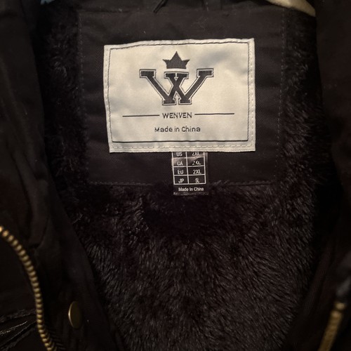 WenVen Men's Sherpa Lined Thick Military Coat Size Black XXL NWT - Picture 6 of 9