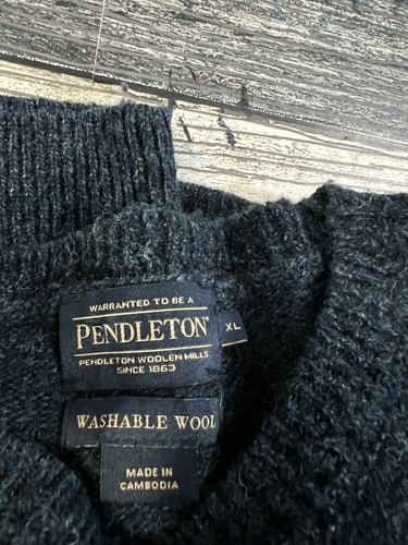 Pendleton Sweater Mens XL Crewneck Pullover Washable Wool Blue - Picture 4 of 8