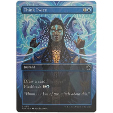 x1 Think Twice Borderless FDN MTG M/NM Common Blue Instant Foundations TCG CCG