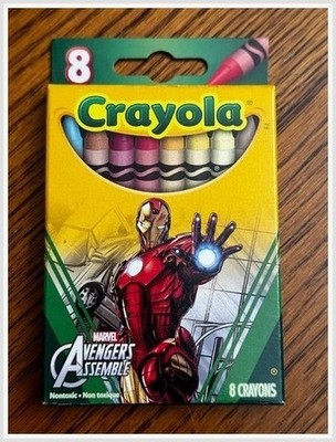 Crayola Marvel Iron Man 8 Crayons 2014 - NEW Sealed Avengers Art Box *Colors*