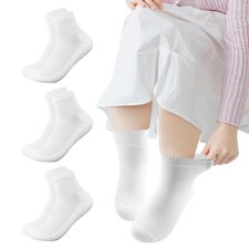 3 Pairs Diabetic Socks for Women Men Plus Size - Non Binding Ankle Socks wi...