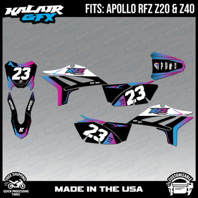 Graphics Kit for Apollo Z20 Z40(RFZ Z 20 40) Evader Series - Magenta Cyan
