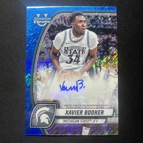 2024-25 Bowman University Chrome Xavier Booker Blue Shimmer Refractor Auto /35 - 第 1/2 張圖片