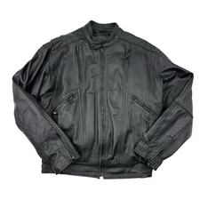 Vintage Hot Leathers Motorcycle Leather Jacket Full Zip Size 46