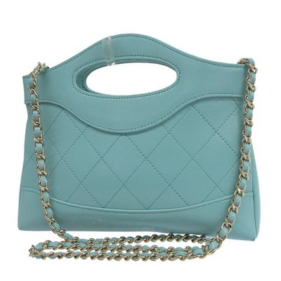 シャネル CHANEL シャネル31 ミニチェーンバッグ 2WAY ショルダーバッグ レザー ターコイズブルー AP3656 中古 新入荷 CH1084 CHANEL 31 Mini Chain Bag 2WAY Shoulder Bag Leather Turquoise Blue