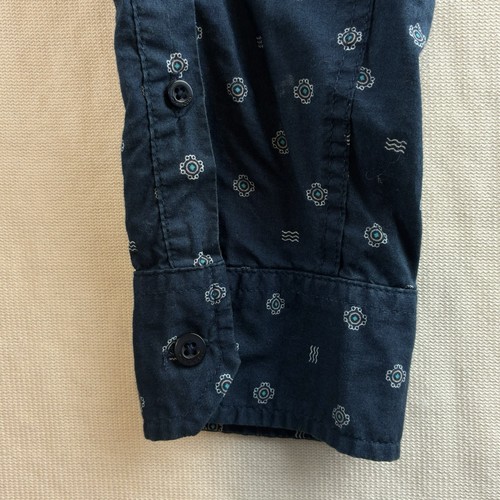 Rip Curl Long Sleeve Shirt Men Size Medium Navy Blue Patterned Casual Dress - Picture 8 of 10