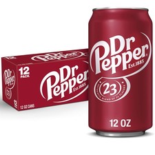 Dr Pepper Soda, 12 fl oz cans, 12 pack 12 Fl Oz (Pack of 12), Red