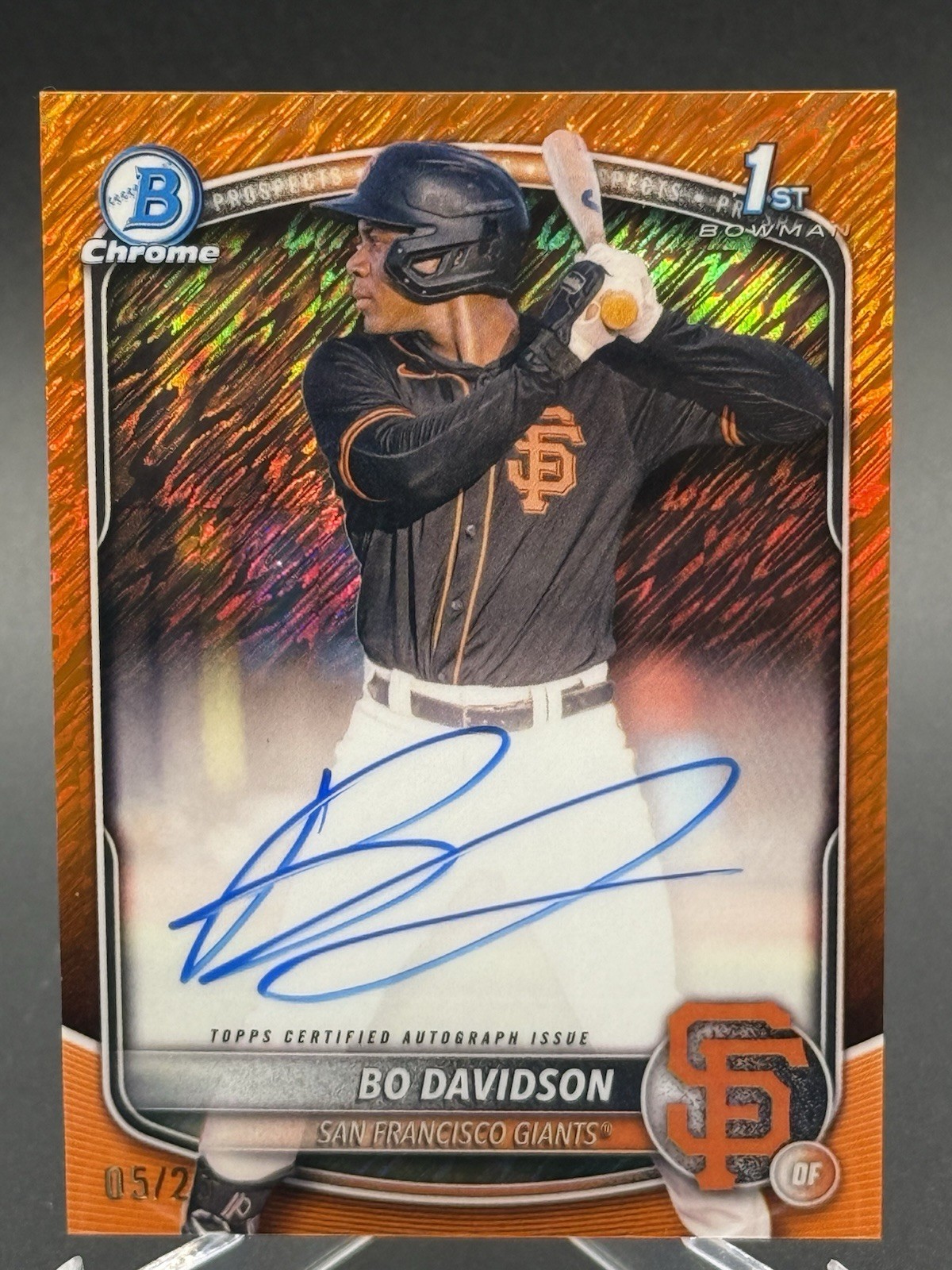 BO DAVIDSON 2025 Bowman Chrome 1st Orange Shimmer Refractor Auto /25 CPA-BD