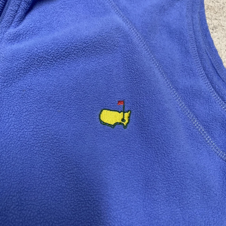 Masters Collection Fleece Vest Womens Large Blue Full Zip Augusta Pockets Golf - Image 3 of 4