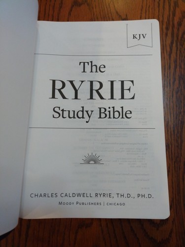 KJV Ryrie Studienbibel ~ schwarzes Echtleder ~ roter Buchstabe ~ Einzelhandel 119,99 $ - Bild 8 von 12