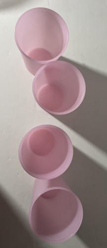Lot Of 4 Vtg Tupperware 8 Oz Glasses 115-10 Pink - Bild 4 von 4