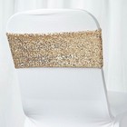 10 Champagne Spandex Sequined CHAIR SASHES Ties Wraps Wedding Party Decorations
