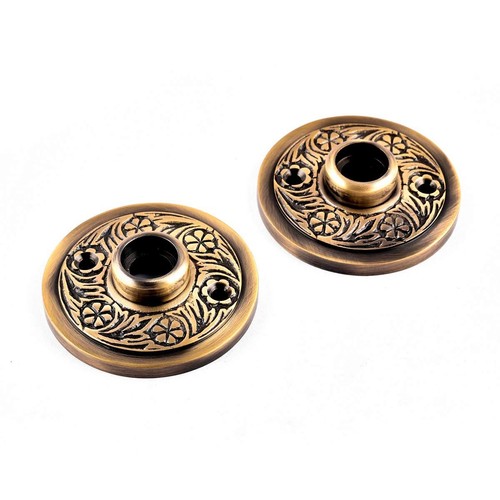 Door Knob Rosette Pair 2.38 in. Antique Brass Decorative Door Knob Rosette - Picture 6 of 9