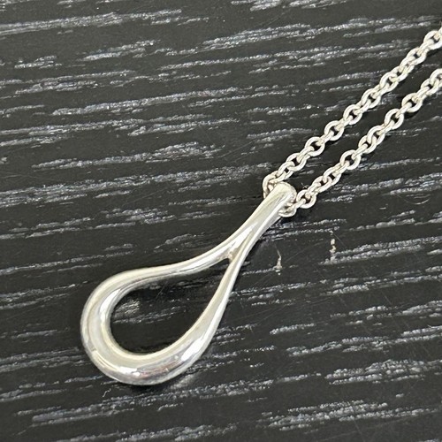 Tiffany Silver 925 Teardrop Necklace 41cm length, Used, Authentic - Picture 3 of 7