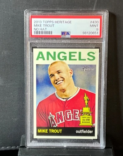2013 TOPPS HERITAGE NO HAT #430 MIKE TROUT PSA 9