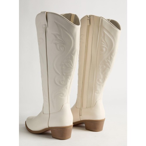 Neu Torrid 13WW Extra Weite Wade Weite Weiß Western Kunstleder Knie Stiefel - Bild 5 von 5
