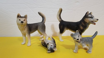#ad Schleich HUSKY FAMILY 2007 Retired Dog Figures 16371 16372 16373 16374 $69.95