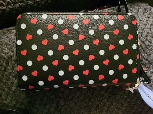 Betty Boop Black With White Polka Dot Zipper Wristlet Wallet - Licensed New - Picture 10 of 12