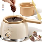 LUSHYUM Chocolate Melting Pot Candy Melts Melter with 2 Insert Pots and Spatu...