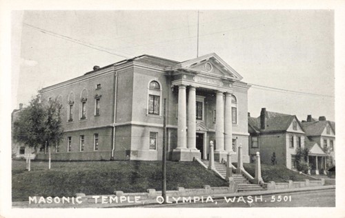 Olympia, Washington Postcard Masonic Temple  c 1915   S10 - Picture 1 of 2