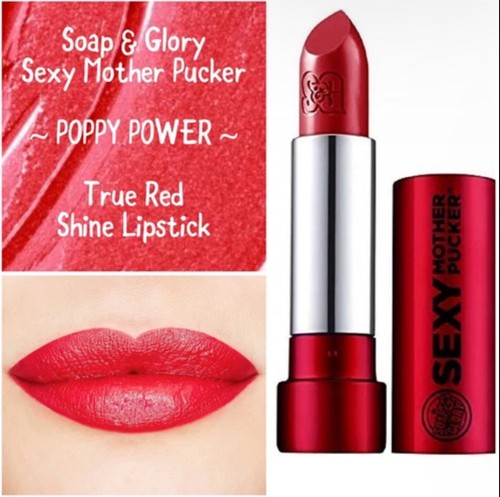 Soap & Glory Sexy Mother Pucker Lipstick ~ POPPY POWER ~ Shine True Red Pink - Picture 16 of 24
