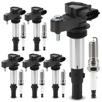 Setof6 UF375 Ignition Coil+Double Iridium Spark Plug for V6Buick Allure,Enclave