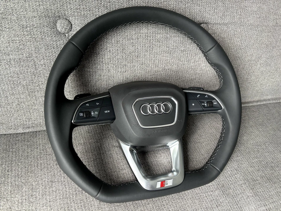 Audi SQ5 FY SQ7 4M SQ8 S4 B9 AVANT S5 Flat Bottom Steering Wheel With Paddles - Image 4 of 4