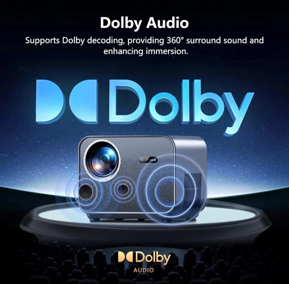 4K Smart Cinema Projector VGKE900 Netflix certified Wi-Fi Bluetooth HOME CINEMA - Image 4 of 4