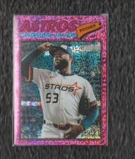 2026 Topps Heritage Chrome Cristian Javier Pink Sparkle REF