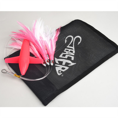 TEASER Trolling Lure Saltwater Bird Rigged Chain with FeatherTuna Marlin Lure 