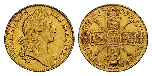 GREAT BRITAIN. England. William III 1701 Guinea. NGC AU53. SCBC-3463; ESG-426