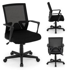 Mesh Office Chair Swivel  Rocking Chair Adjustable w/ Armrests & Lumbar Support
