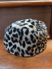 women's vintage brown and black fur beret