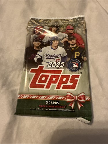 2025 Topps Holiday Baseball Adventskalender 5 Karten Pack - schöne Liste & kariert - Bild 2 von 3