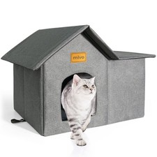 mivo Outdoor Cat House, Weatherproof Cat Houses for Outdoor/Indoor Cats, Coll...