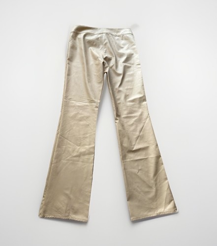 Miss Sixty vintage Faux Leather Beige y2k Flared Pants 2000`s Size 29 - Picture 13 of 14