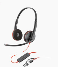 Plantronics Blackwire C3220 Stereo Headset w/USB-A/USB-C NEW