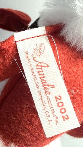 Vintage 2002 ANNALEE 14" RED CHRISTMAS ELF Felt Figure Posable - Picture 3 of 10