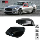 For Infiniti QX30 Q50 Q60 Q70 2014-2021 Gloss Mirror Cover Caps Black Left+Right