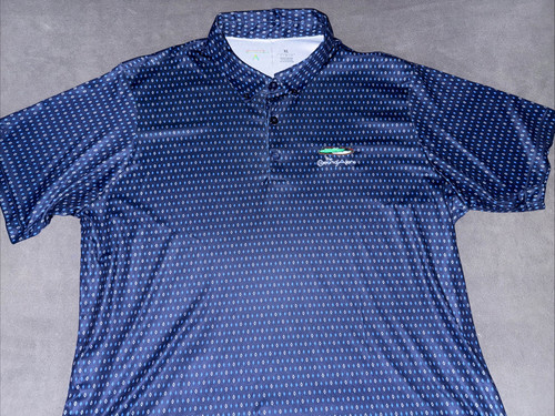 EUC Mens Antigua SS logo Golf Shirt, The Coueurd' Alene, Blue, Size XL b