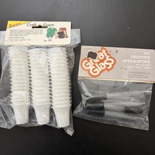 Vintage Craft Supply Lot Darice Craft Cups Plaid Great Glass Droppers NOS
