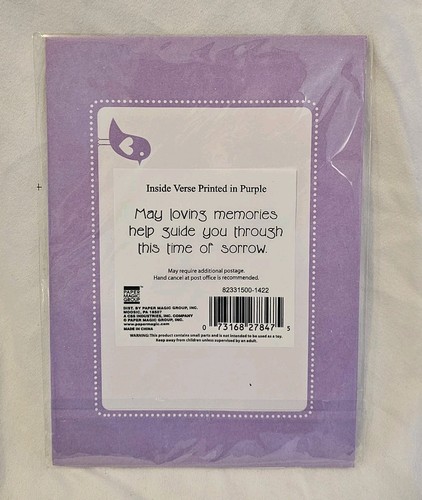 Purple and White Sympathy Greeting Card - Picture 4 of 7