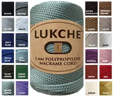 3mm Polyester Macrame Cord, 147 Yards, Water Green 1, Rope, Crochet Bag Yarn