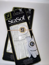 2 pack bundle FootJoy StaSof Womens Golf Glove Right Hand Large Leather White