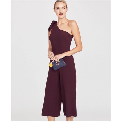 Rachel Roy Jumpsuit One Shoulder Cropped Wide Leg/  Royal Orchid Size 12