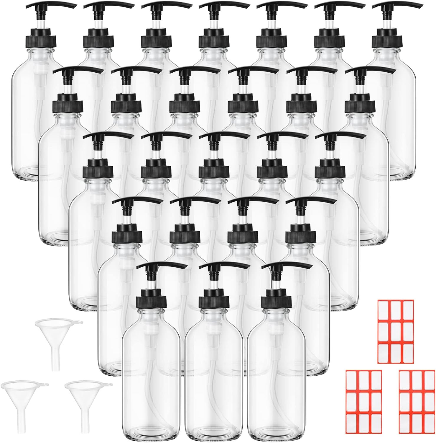 With Labels & Funnels For Oils & Lotions