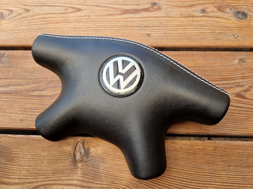NEU SCHWARZ LEDER VW T4 T3 Transporter Multivan Caravelle VAN Lenkrad NEU - Picture 16 of 19