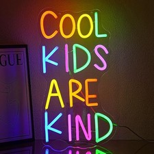 Neon Sign for Classroom - Colorful Letter - Neon Lights - Cool Kids - Kind
