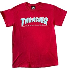 Zumiez Thrasher Magazine T-shirt Size S Unisex Short Sleeve Red Blue Skater Cool